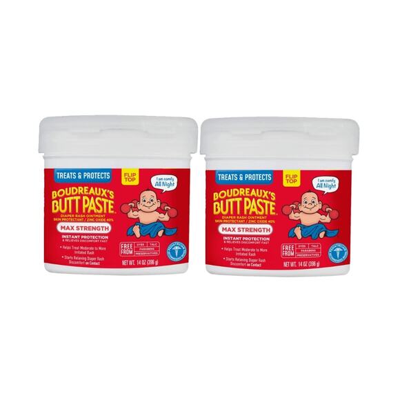 2 Pack BOUDREAUXS Butt Paste Diaper Rash Ointment 14oz each - Picture 1 of 1